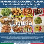Semana de la Cocina Italiana 2021: “Cocina tradicional de Liguria”